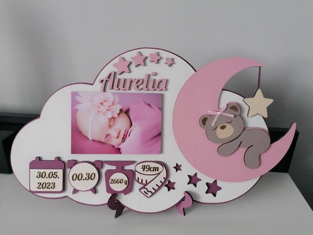Custom baby birth milestone plaque