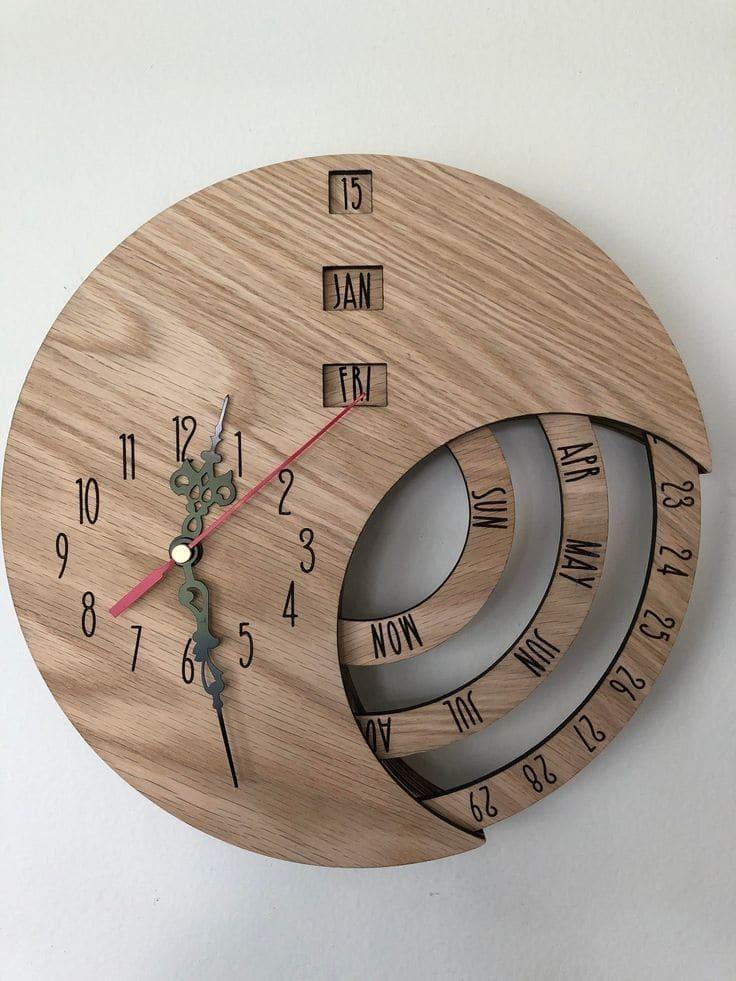Custom perpetual calendar clock