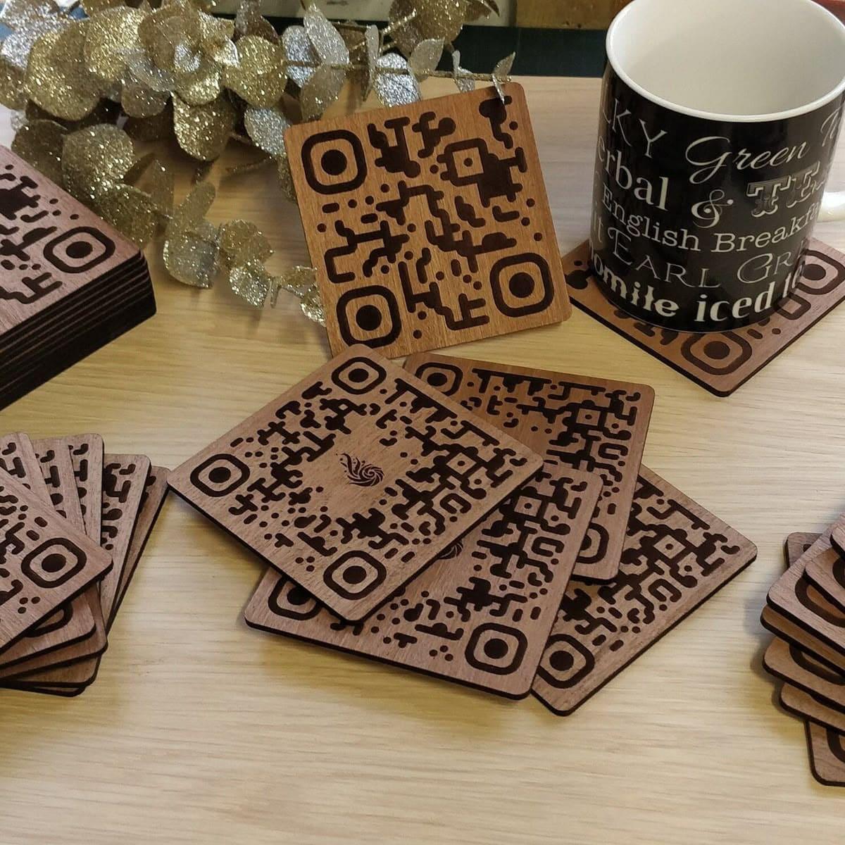 Custom square qr coaster