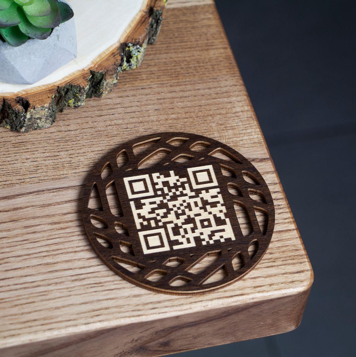 Custom elegant qr coaster