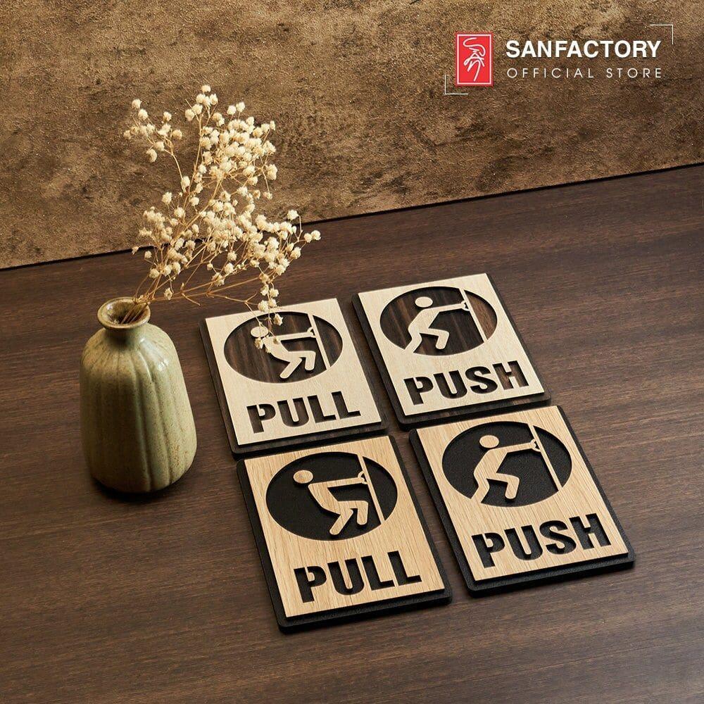 Custom silhouette push pull sign