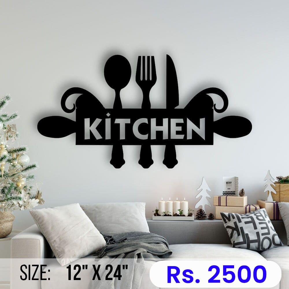 Custom cutlery kitchen wall sign
