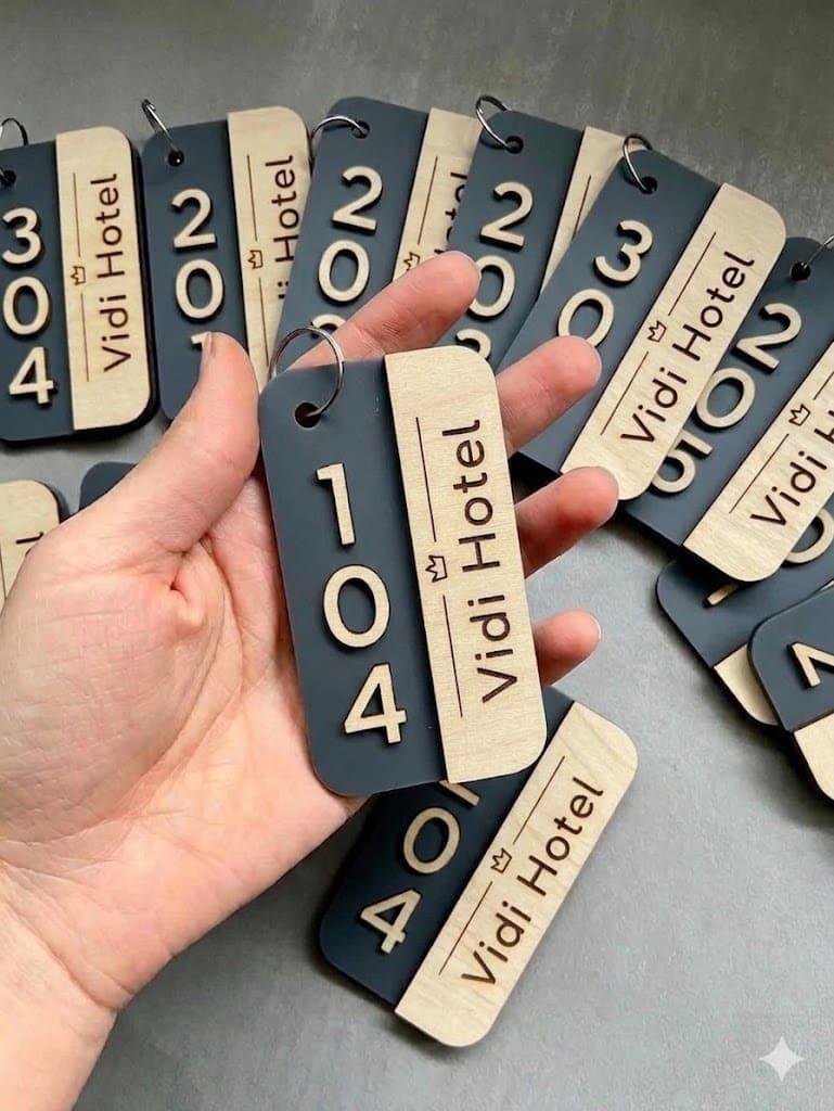 Custom hotel keychain