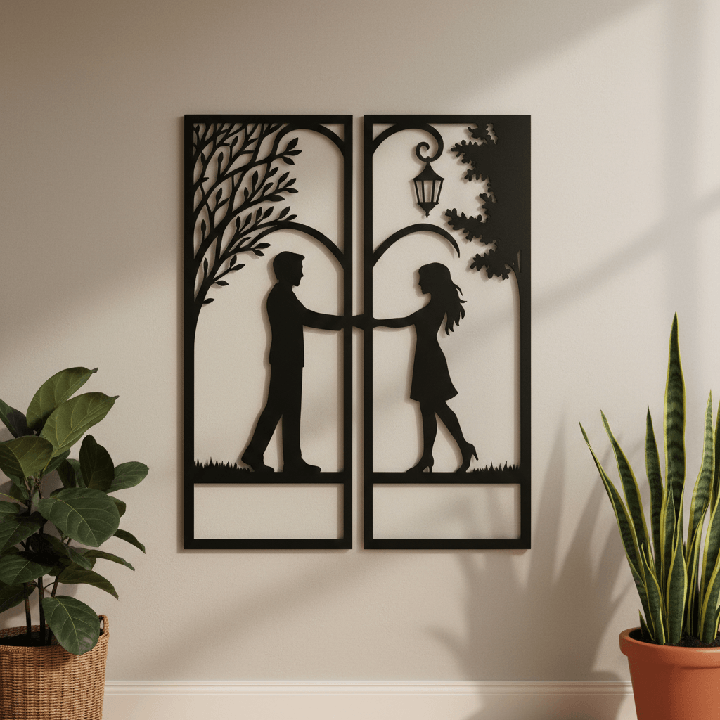 Custom couple under tree wall art