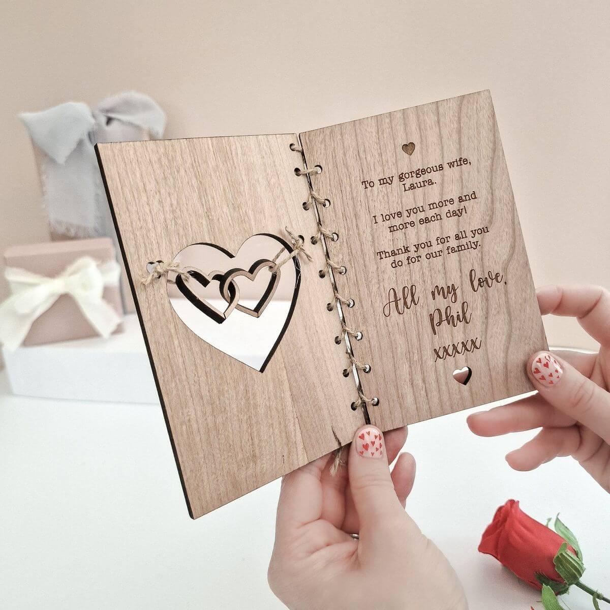 Custom open book anniversary card