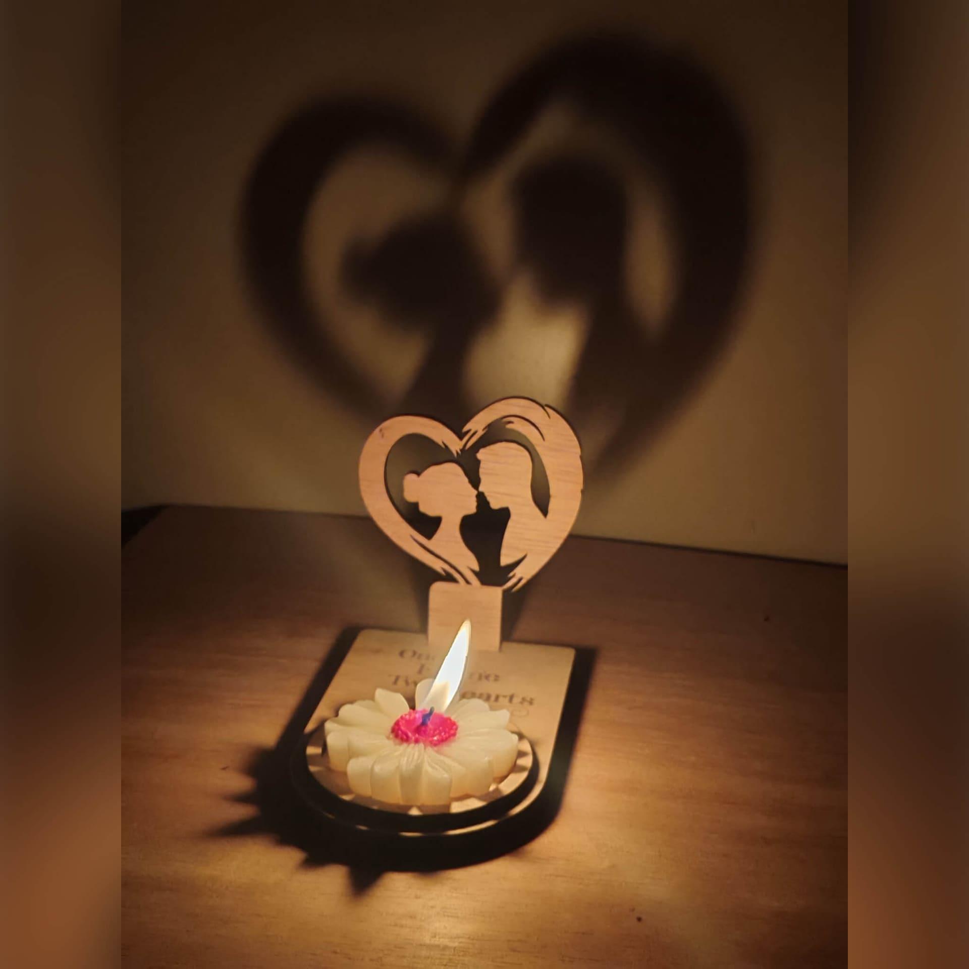 Custom couple shadow candle holder