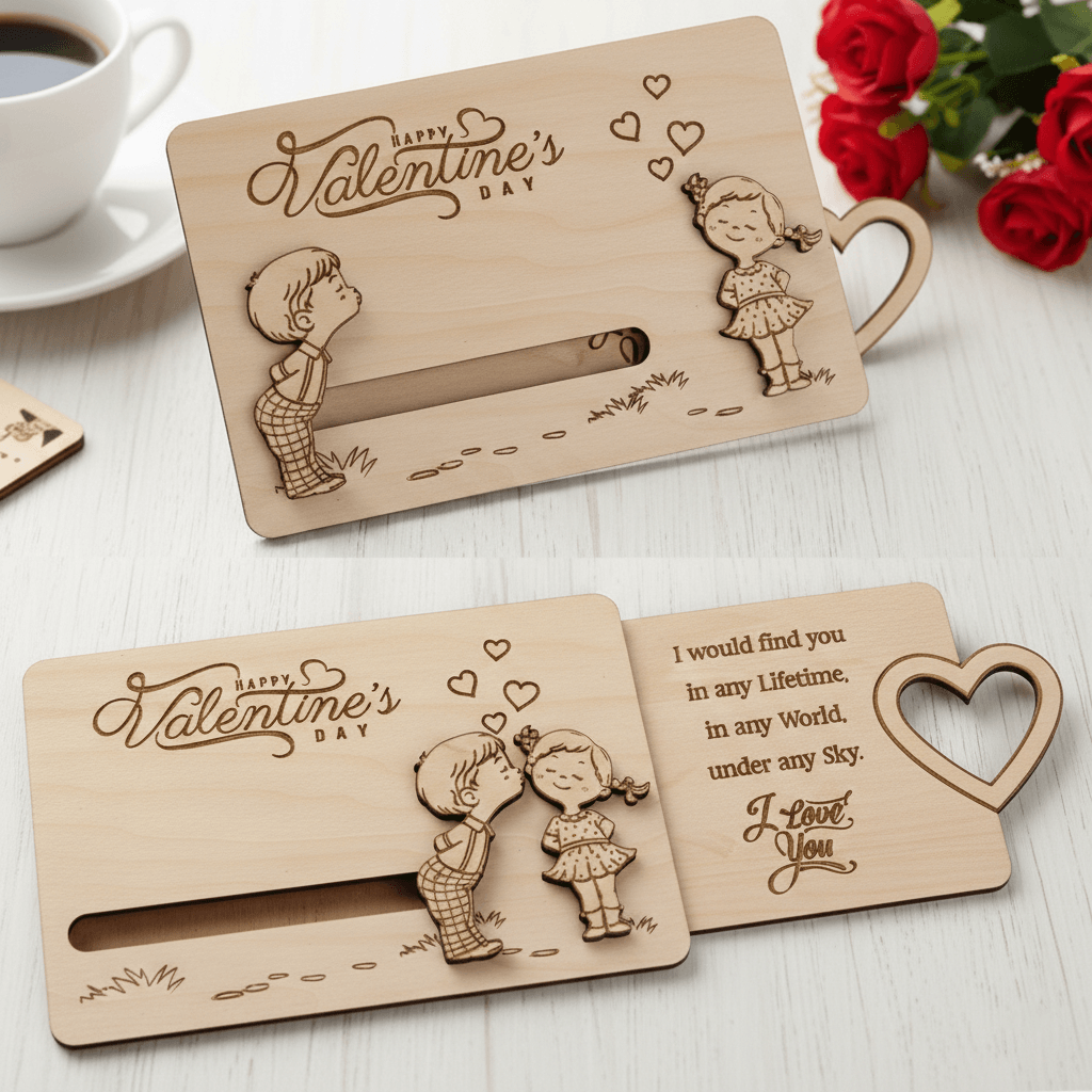 Custom sliding valentine card
