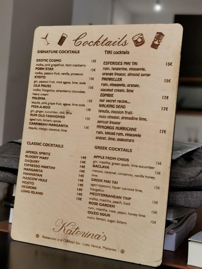 Custom engraved menu board