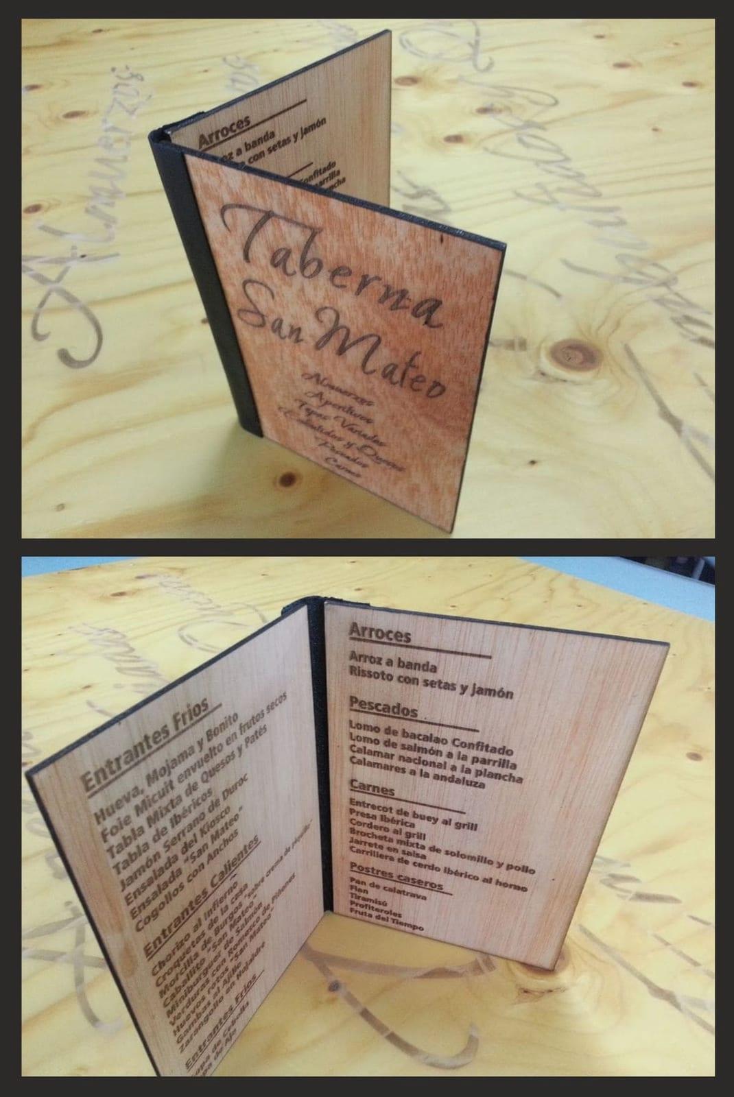 Custom folding menu book