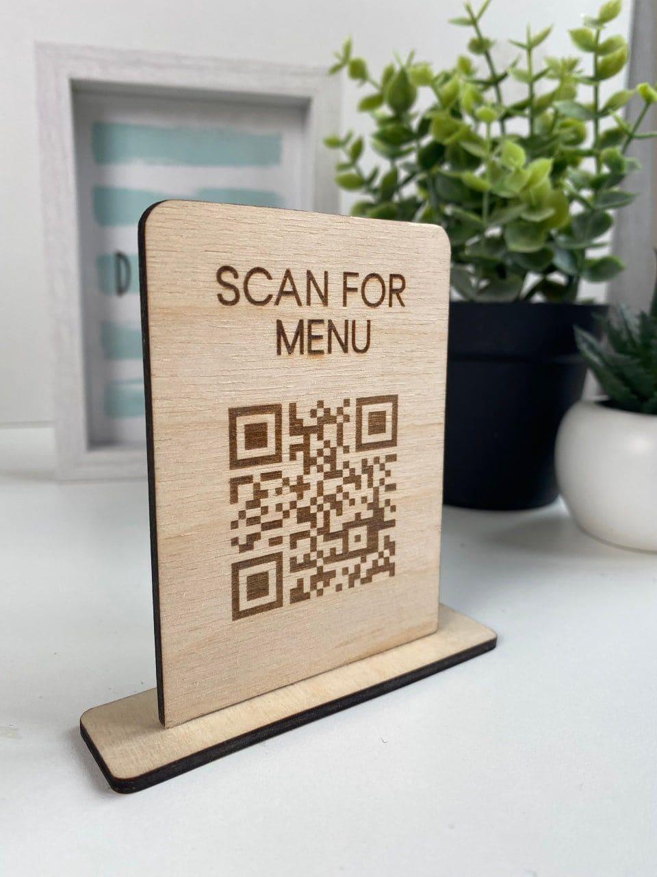 Custom qr menu stand