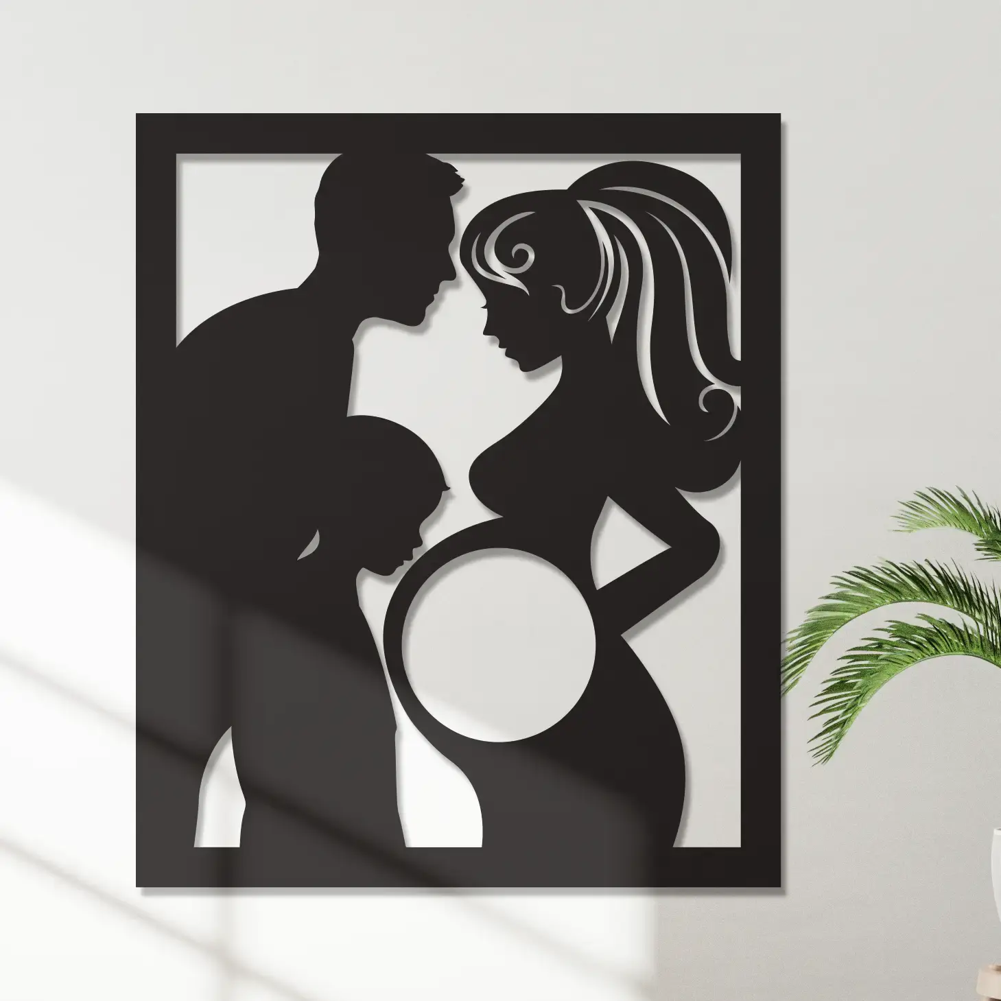Custom wall frame — family silhouette