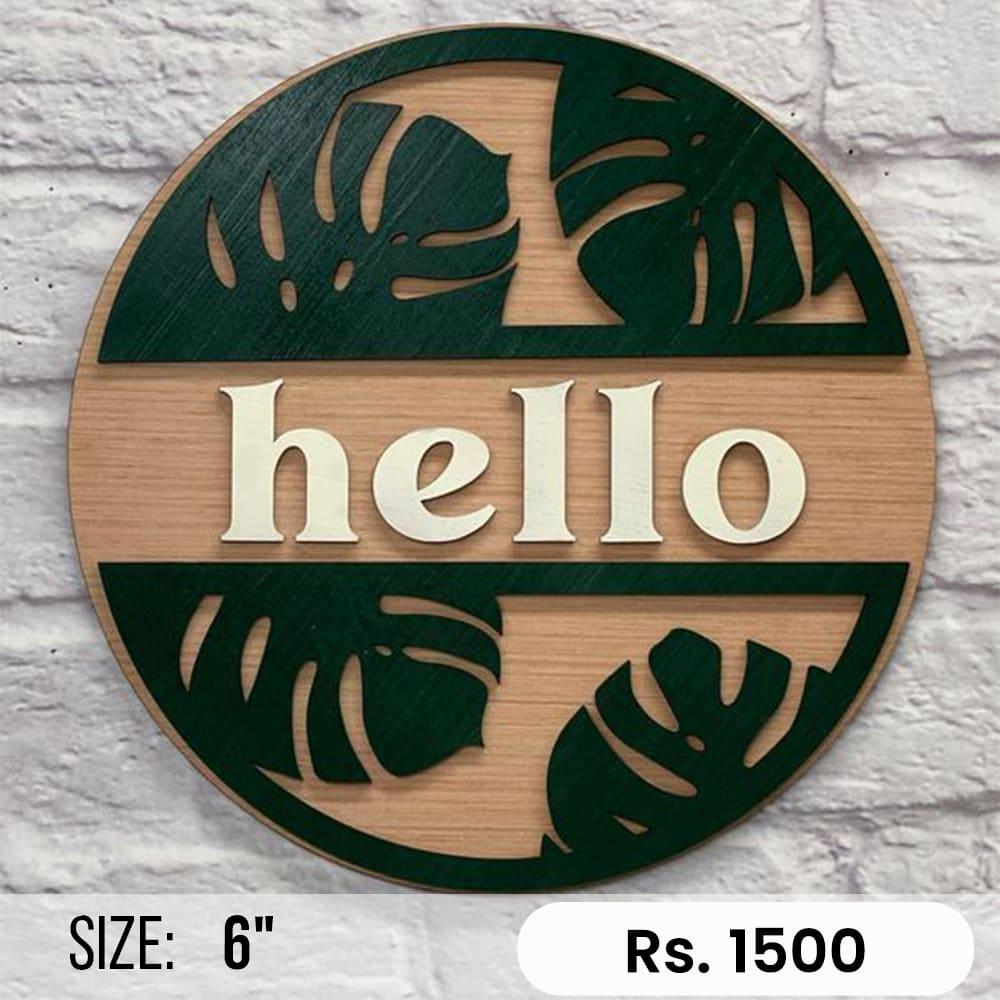 Custom monstera hello sign