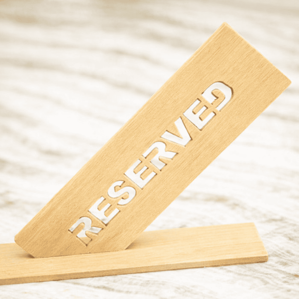 Custom stenciled reserved sign