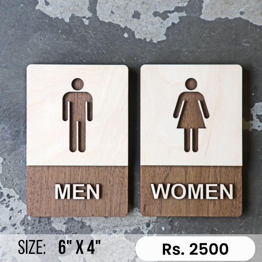 Custom restroom plaques