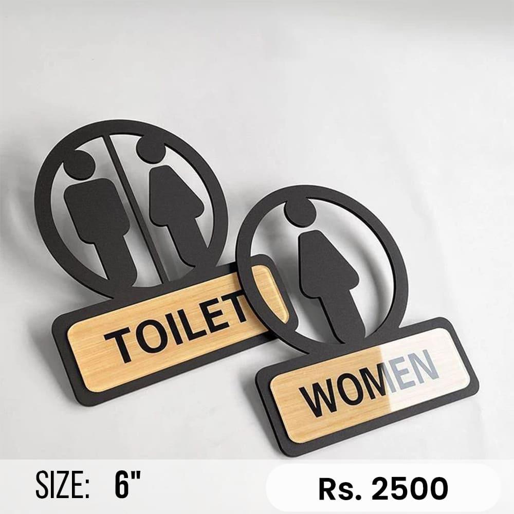 Custom cutout nameplate restroom sign
