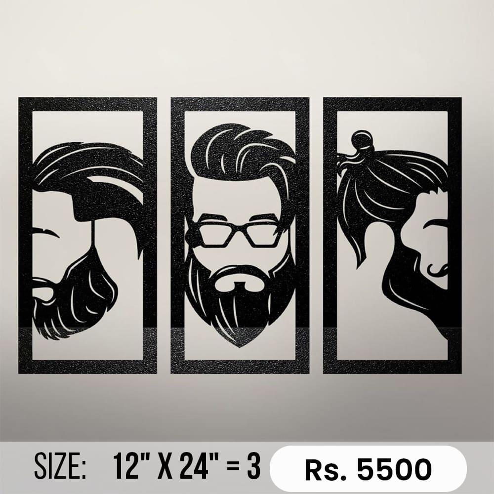 Custom bearded profiles wall set