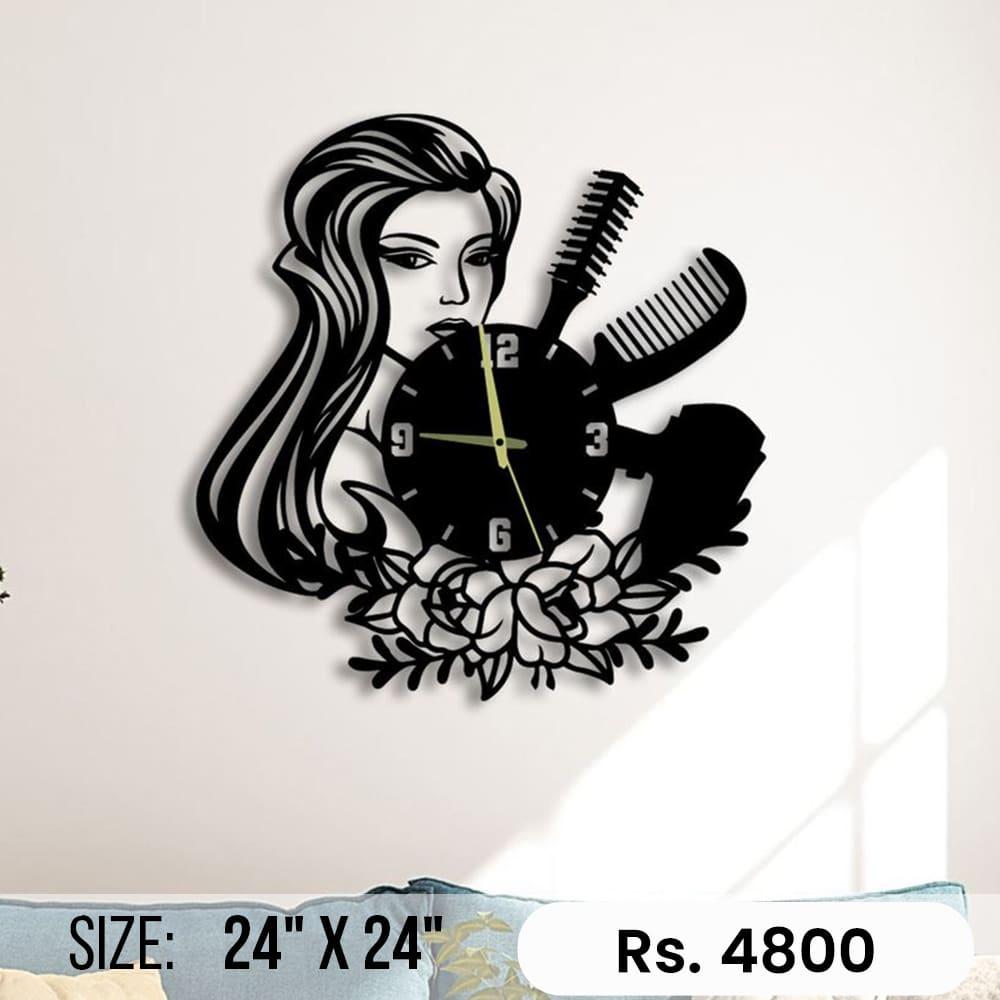 Custom salon clock with tools